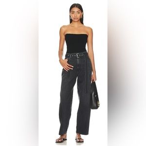 AGOLDE Belted Baggy Barrel Jean in Reworked (washed black)